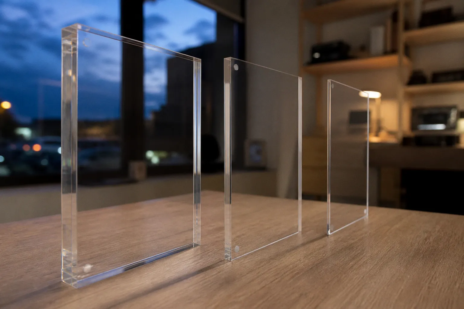 Photo dans plexiglas : le test de trois types de cadres