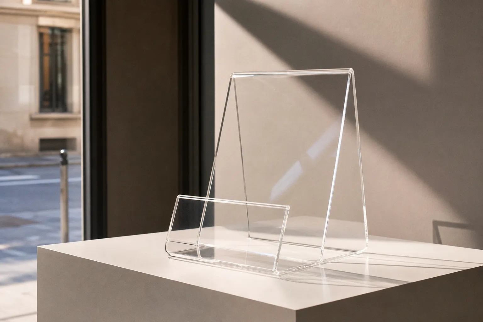 Présentoir en plexiglas : le choix du sur-mesure ou standard