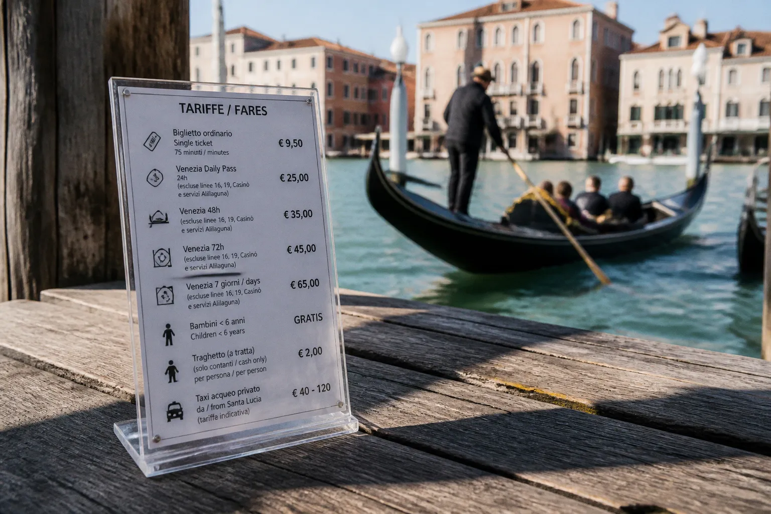 Transferts de Santa Lucia à Venise : quel prix vaut le coup ?